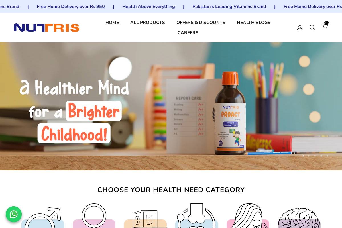 nutrislife.com homepage screenshot