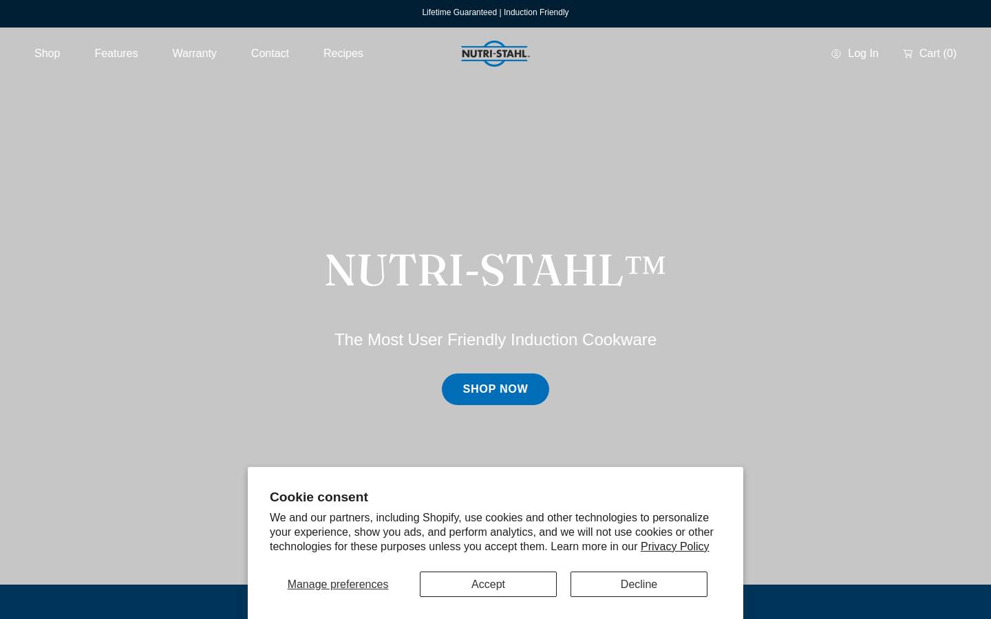 nutristahl.com homepage screenshot