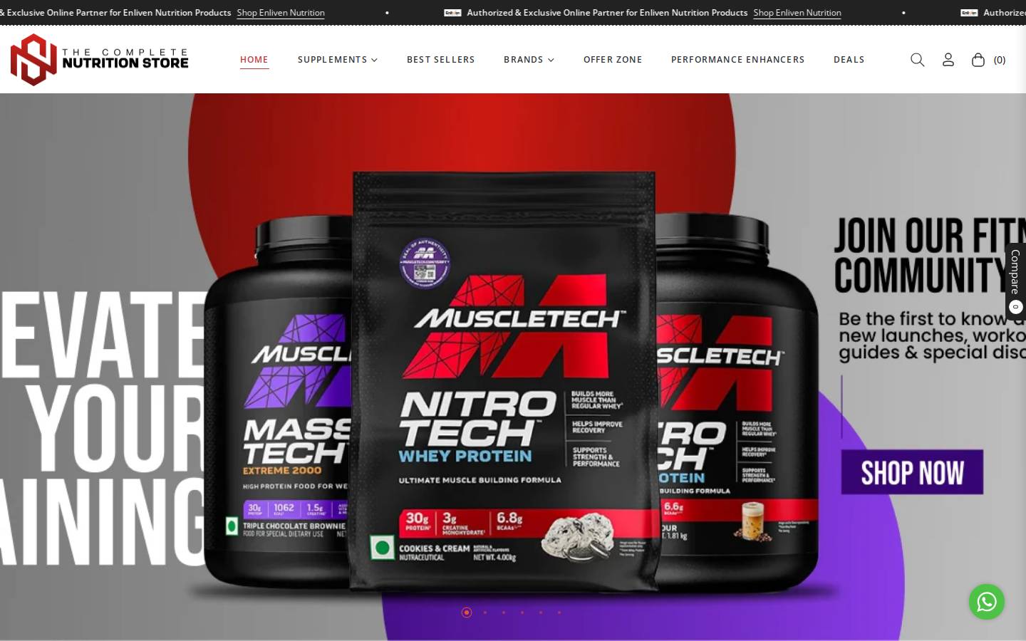 nutristore.in homepage screenshot