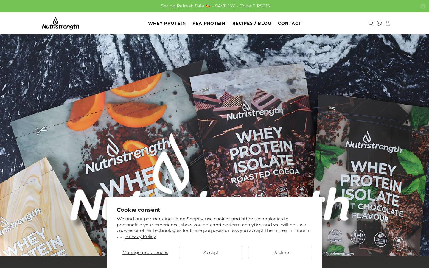 Nutristrength homepage screenshot