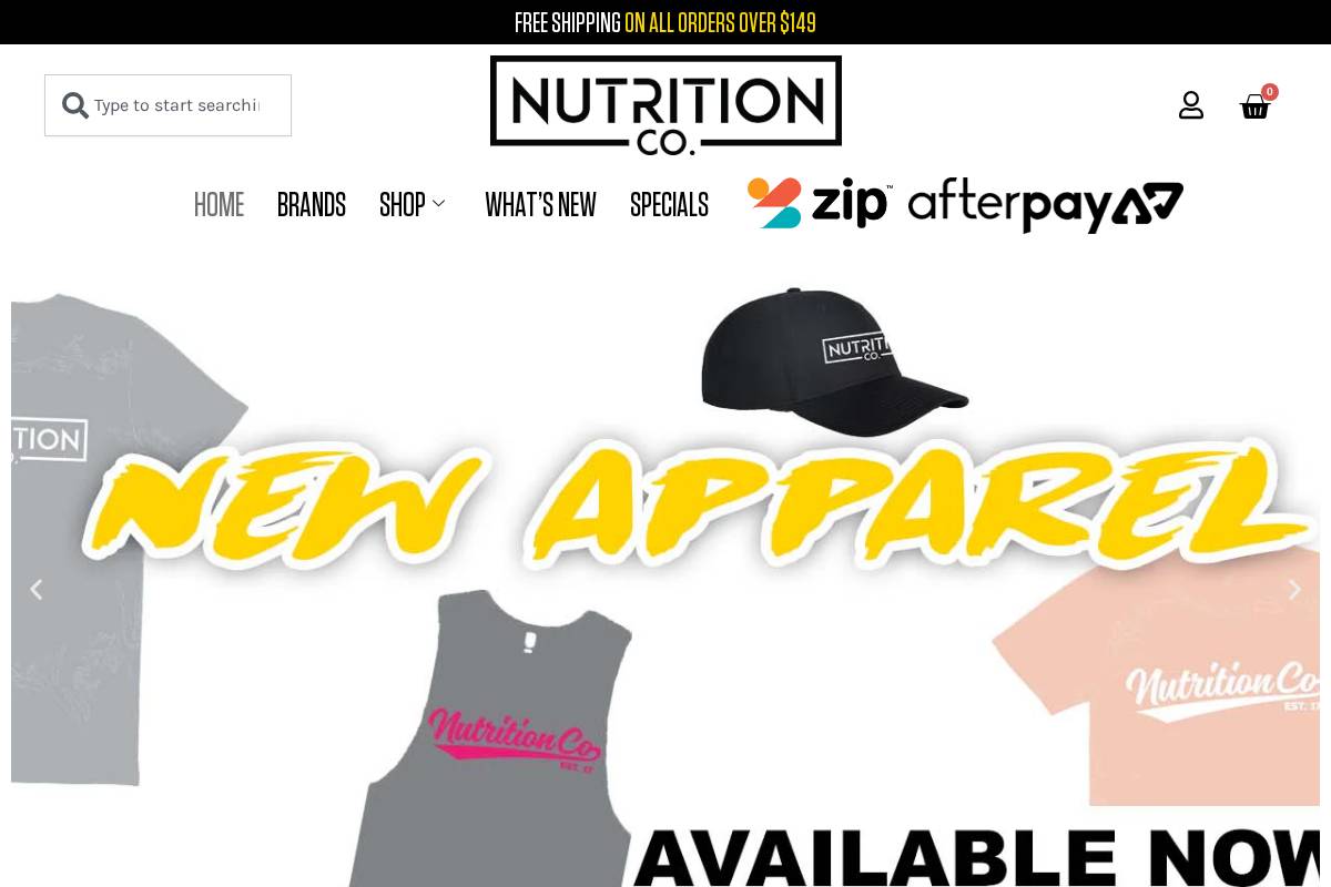 nutritionco.com.au homepage screenshot