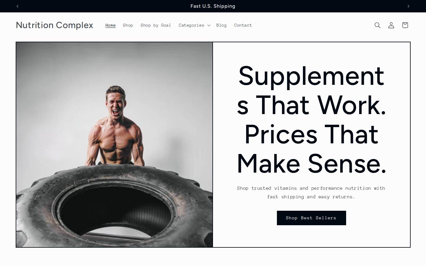 nutritioncomplex.com homepage screenshot