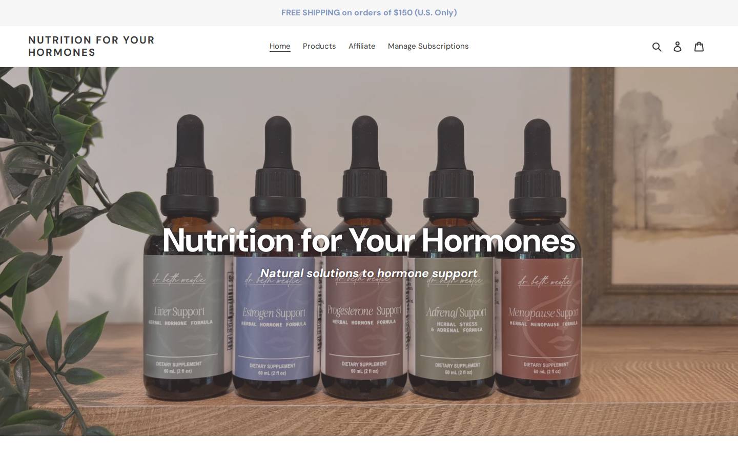 nutritionforyourhormones.com homepage screenshot