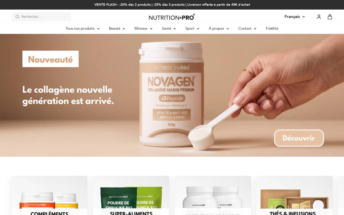 Nutrition•pro homepage screenshot