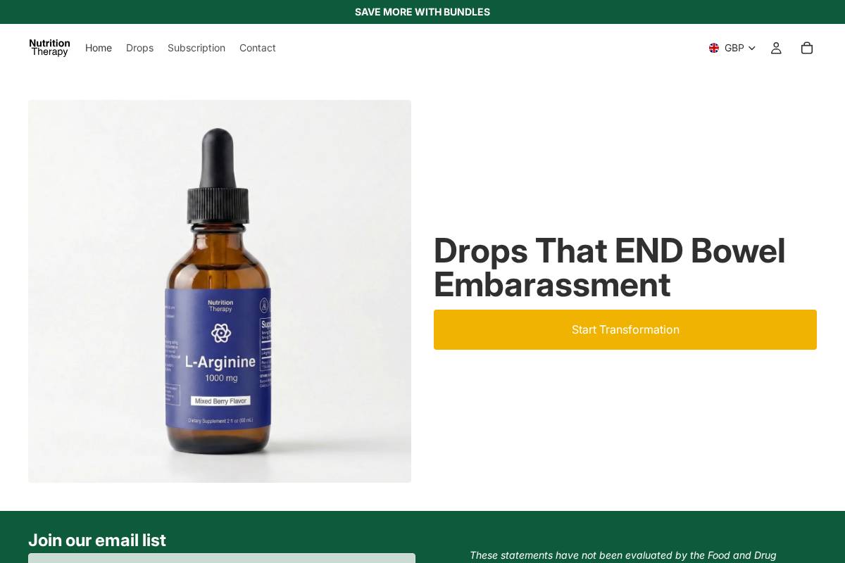 Nutritiontherapy homepage screenshot