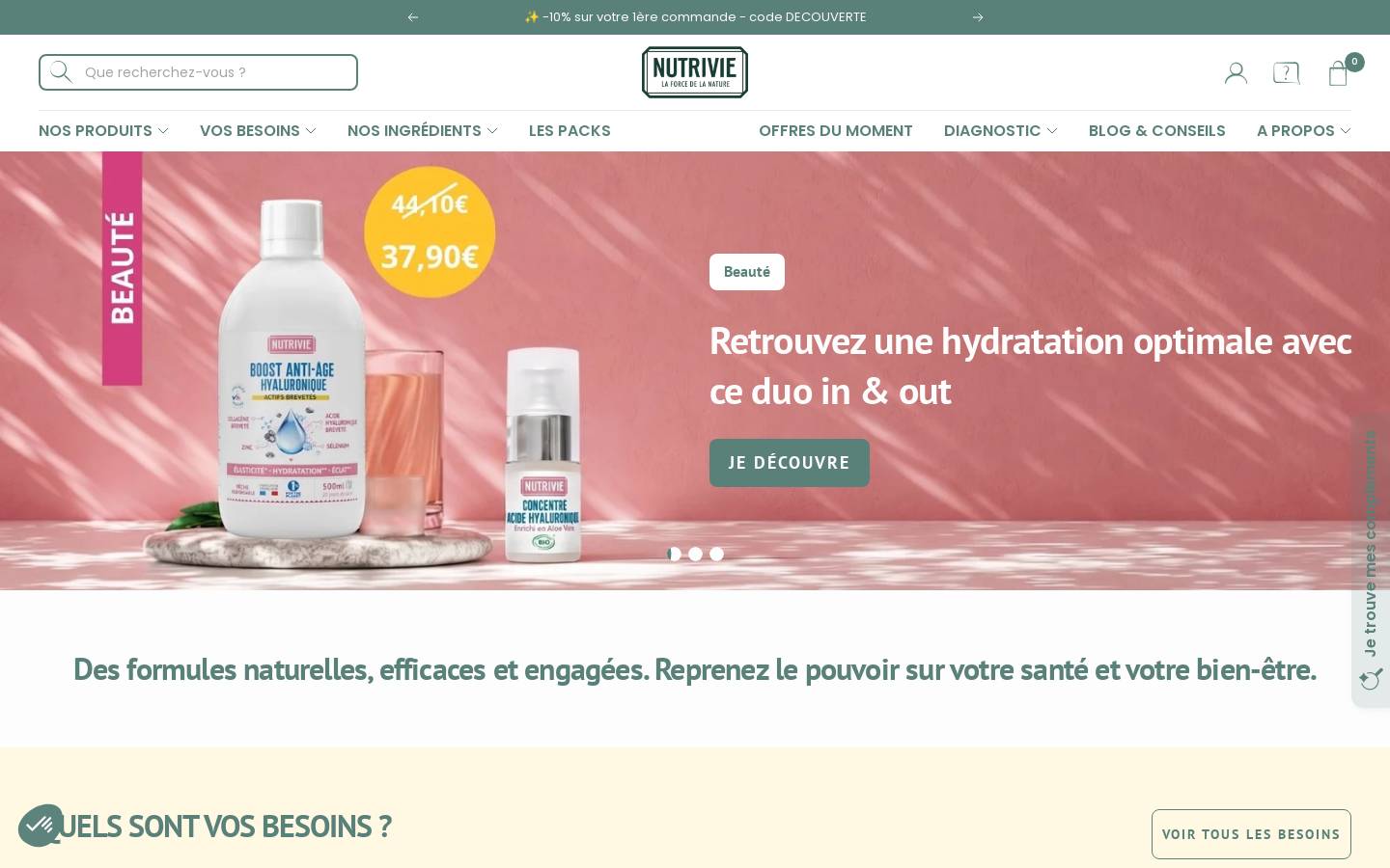 Nutrivie homepage screenshot