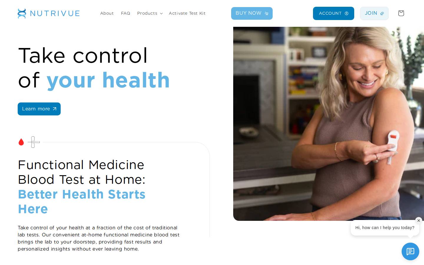 nutrivuehealth.com homepage screenshot