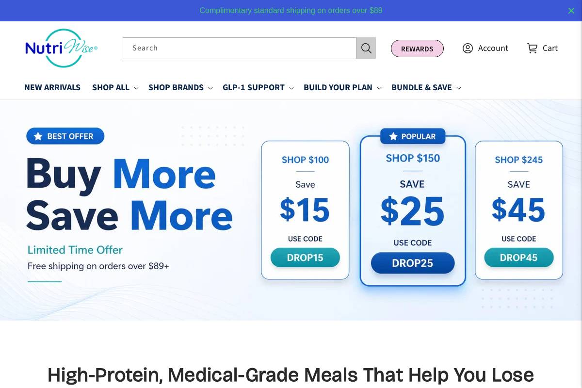 nutriwise.com homepage screenshot