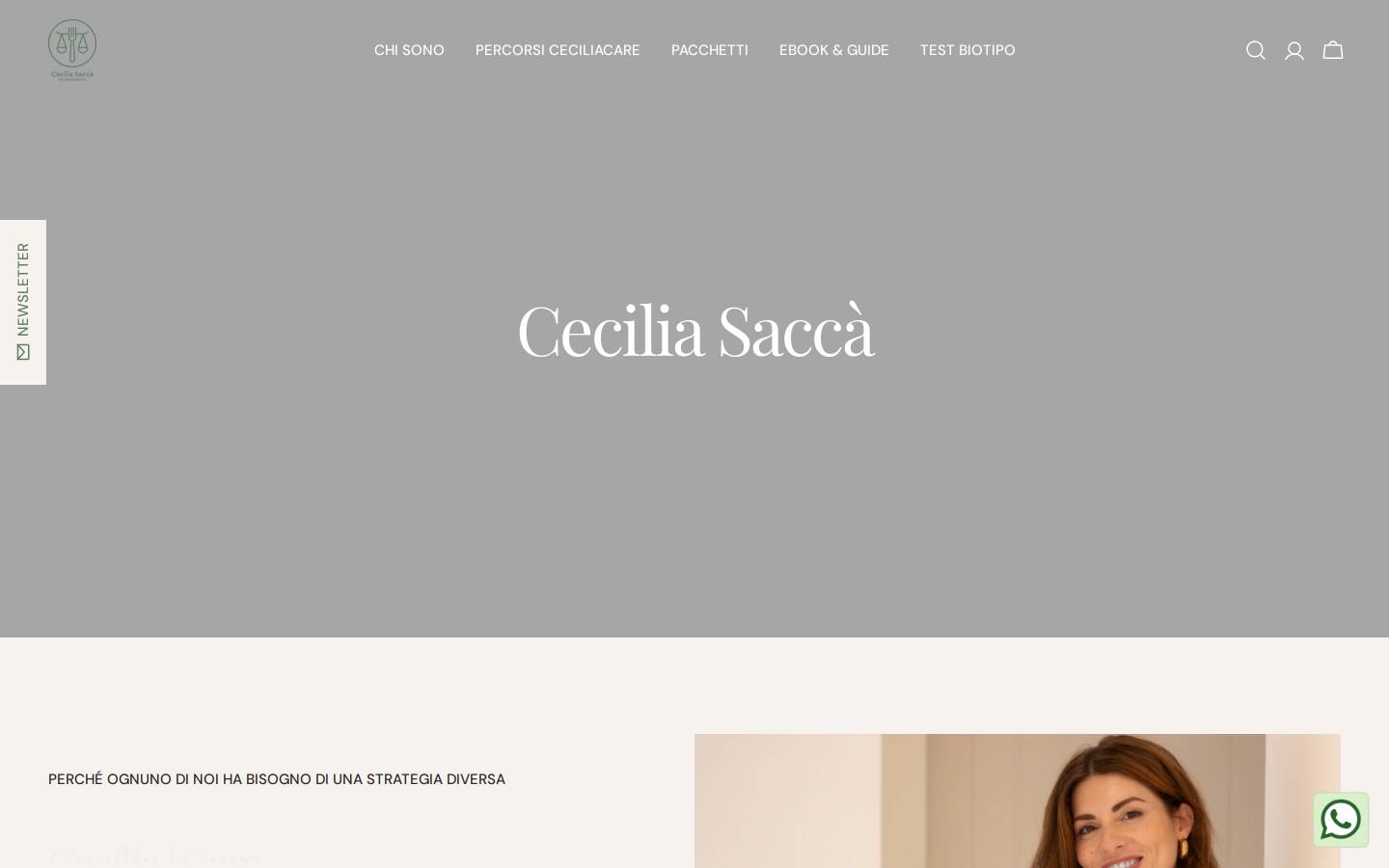 nutrizionistasacca.it homepage screenshot