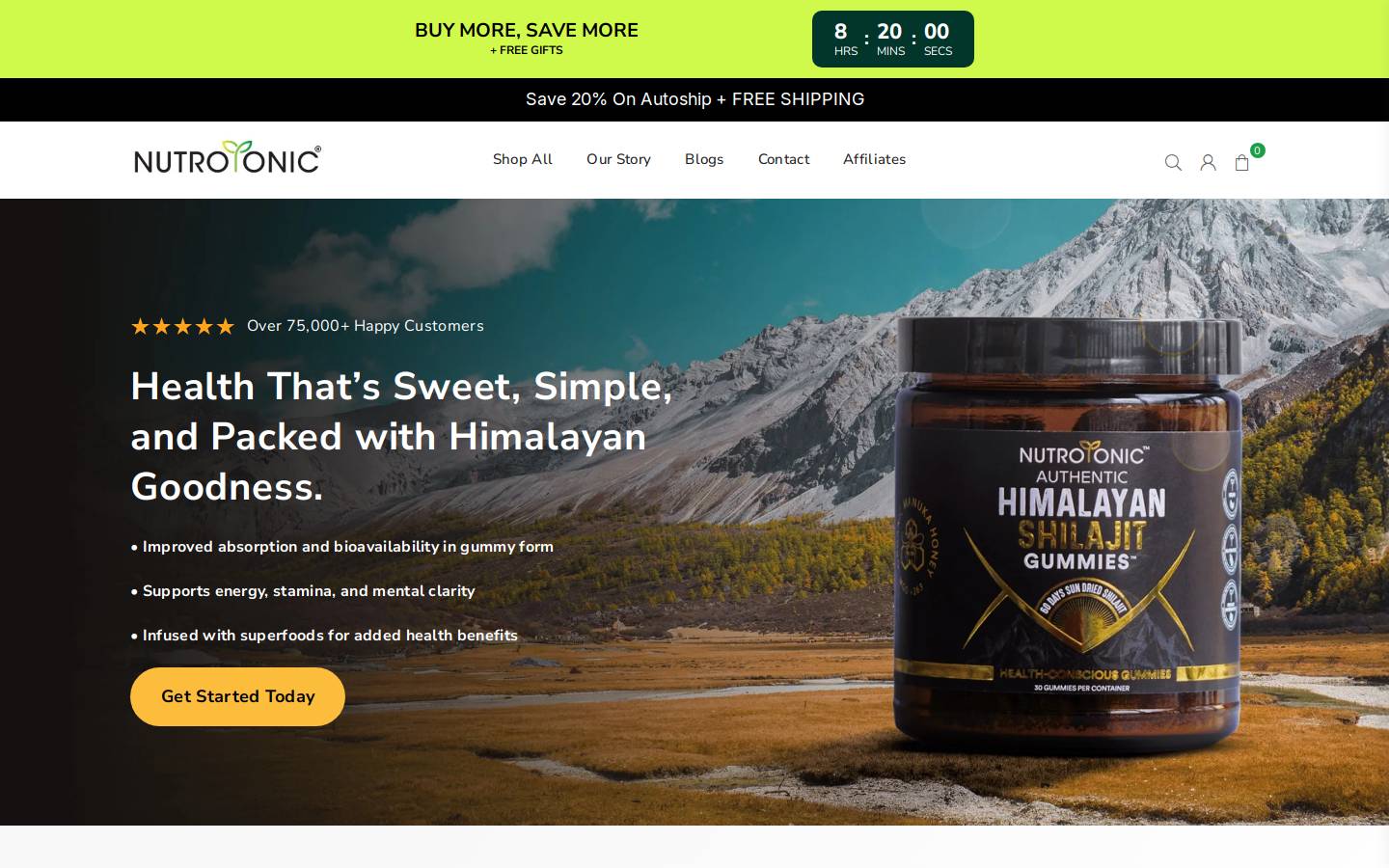 nutrotonic.com homepage screenshot