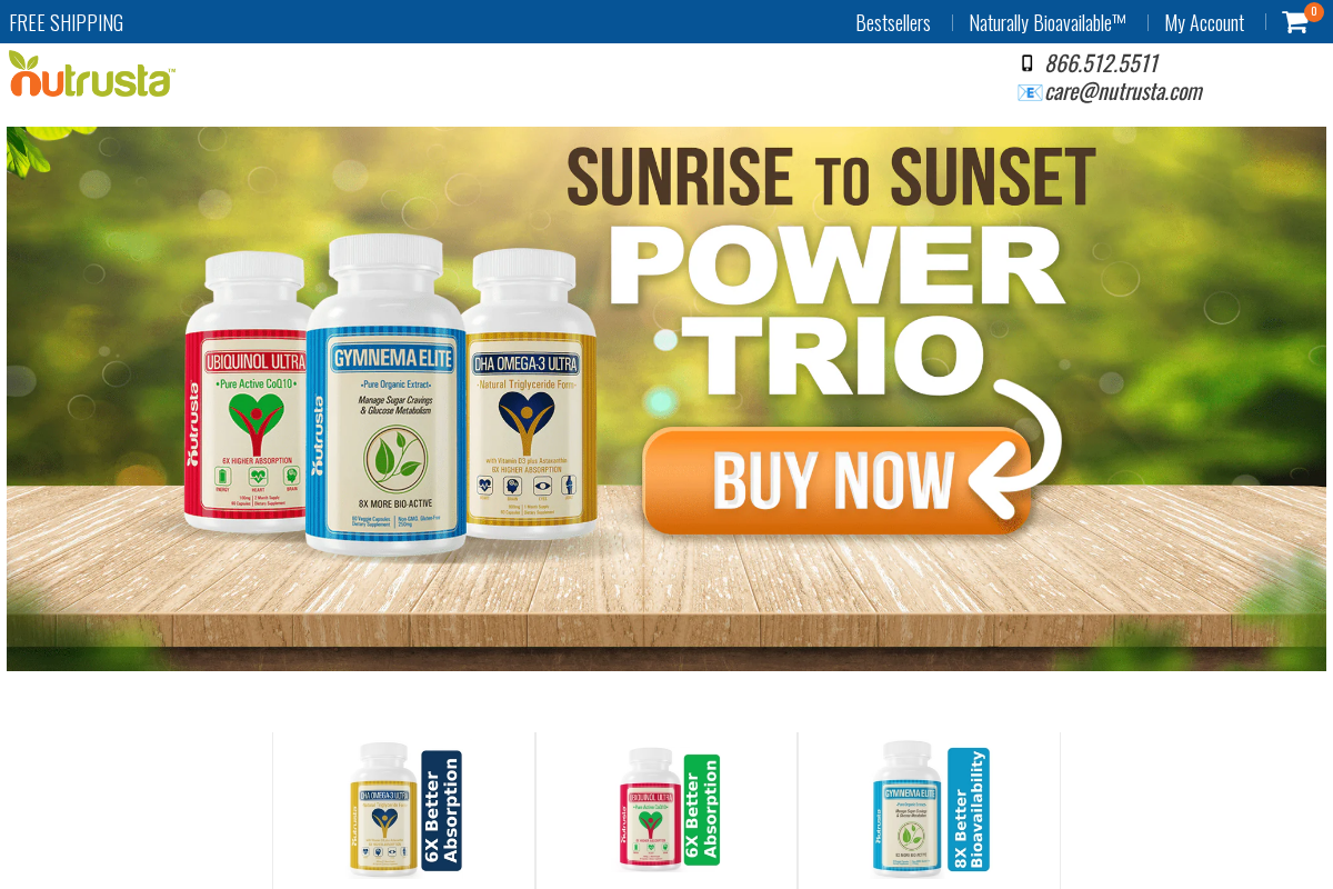 Nutrusta homepage screenshot