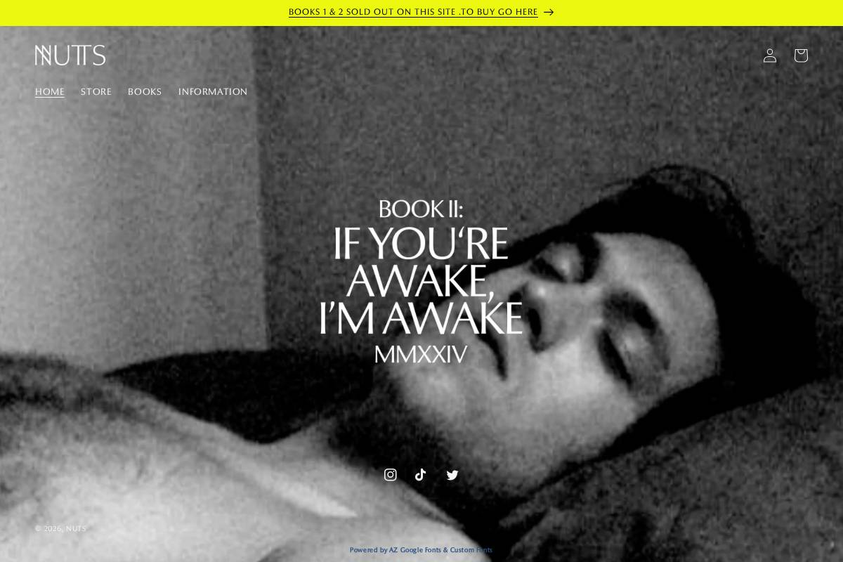 Nuts homepage screenshot