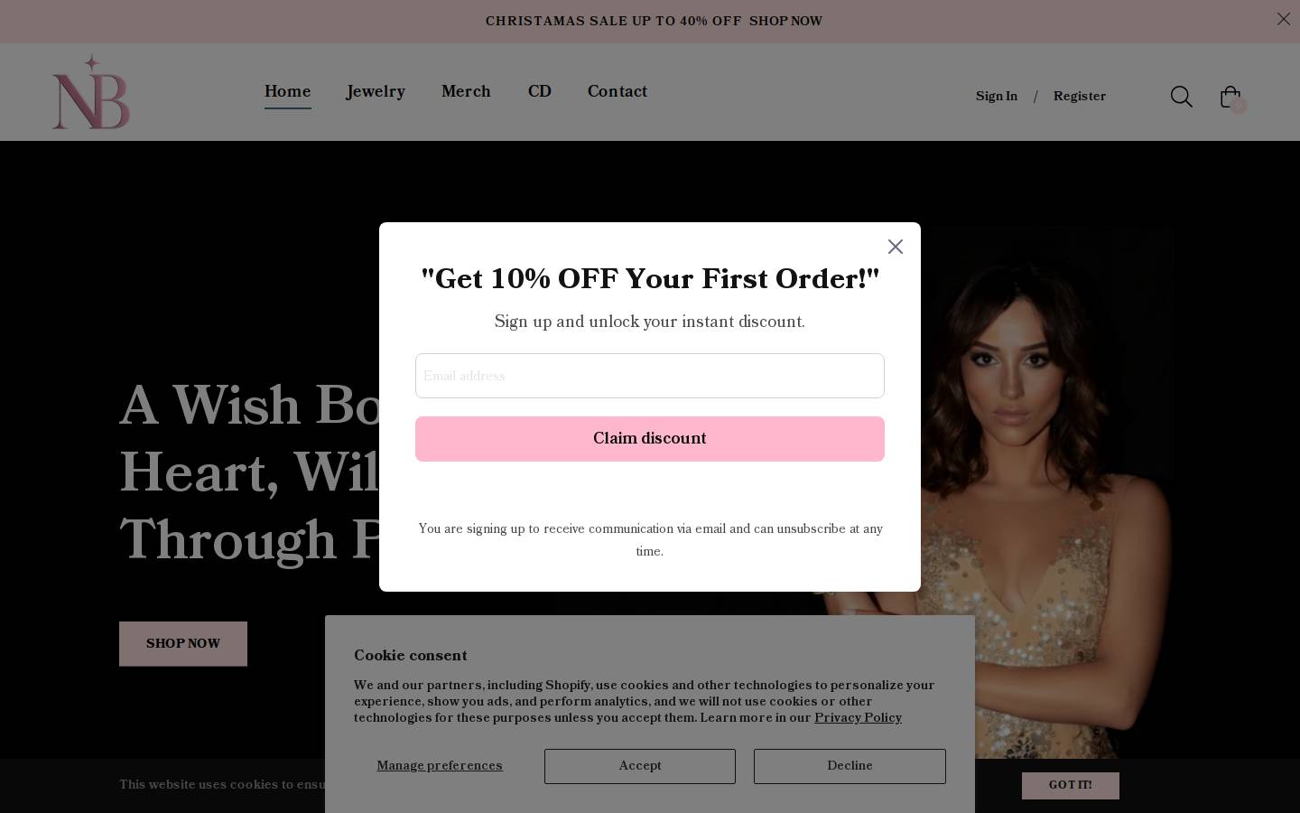 nutsabeauty.com homepage screenshot