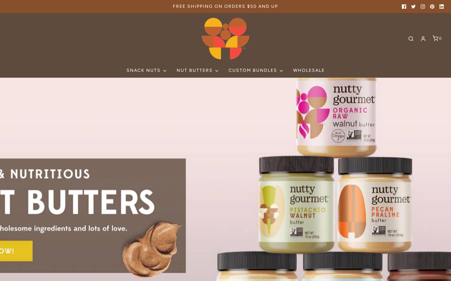 nutty-gourmet.com homepage screenshot