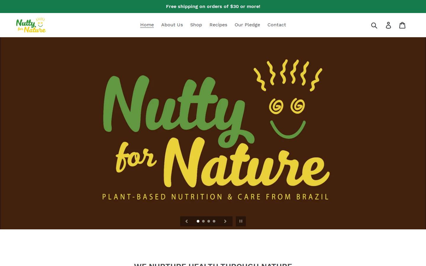 nuttyfornature.com homepage screenshot