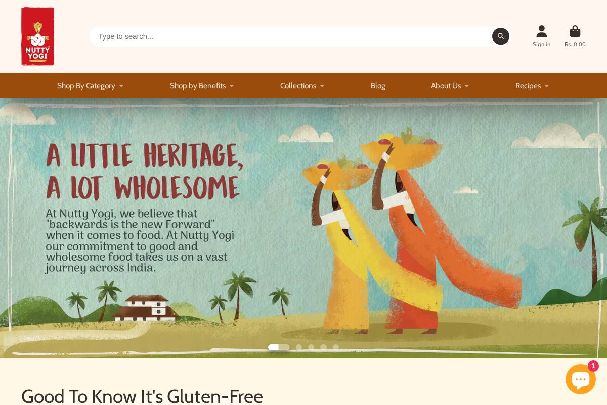 nuttyyogi.com homepage screenshot