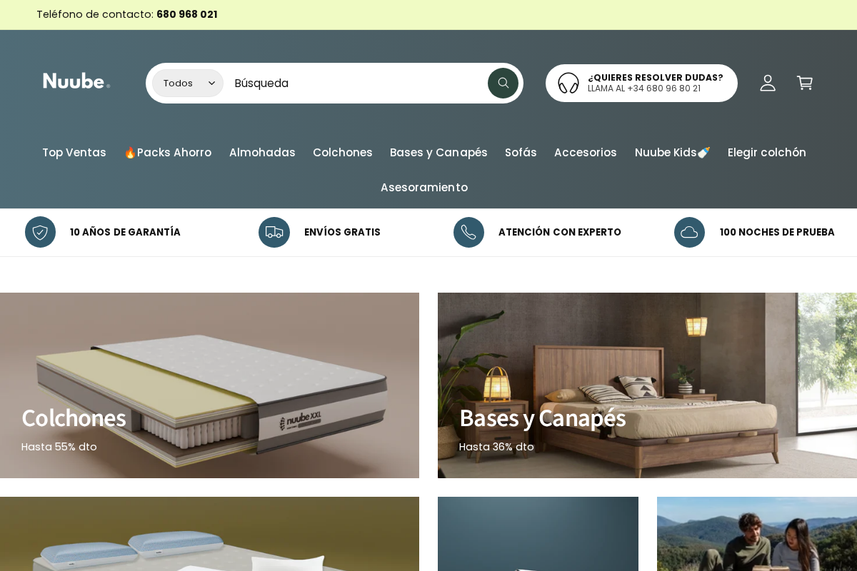 Nuube Descanso® homepage screenshot