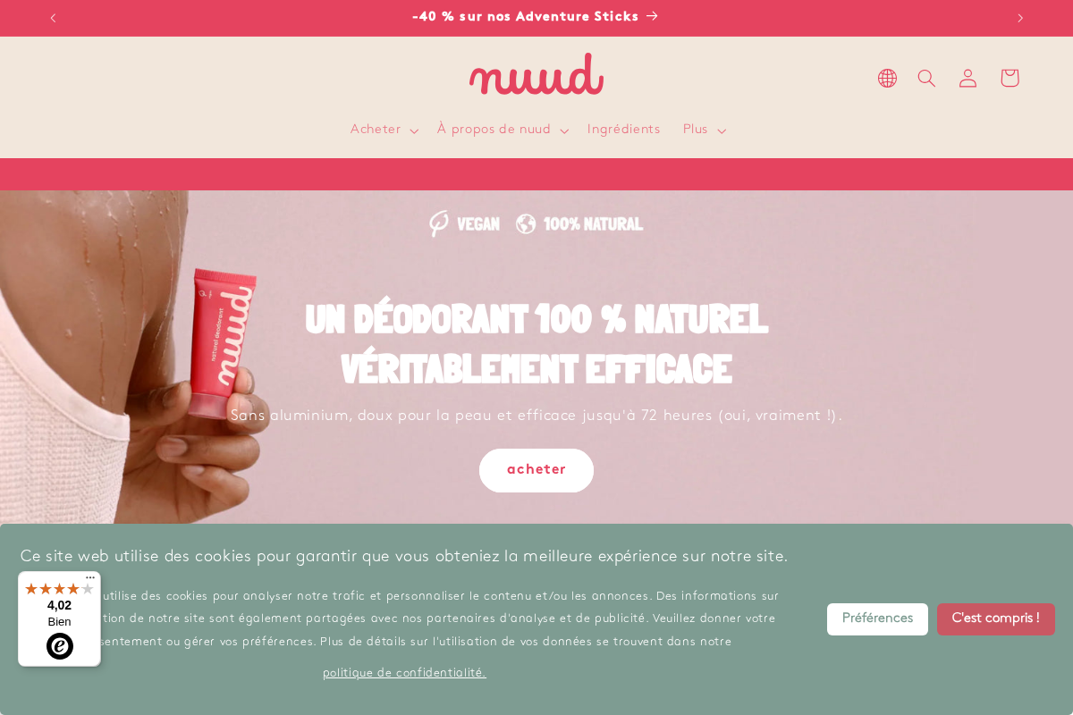 nuud | fresh armpits worldwide homepage screenshot