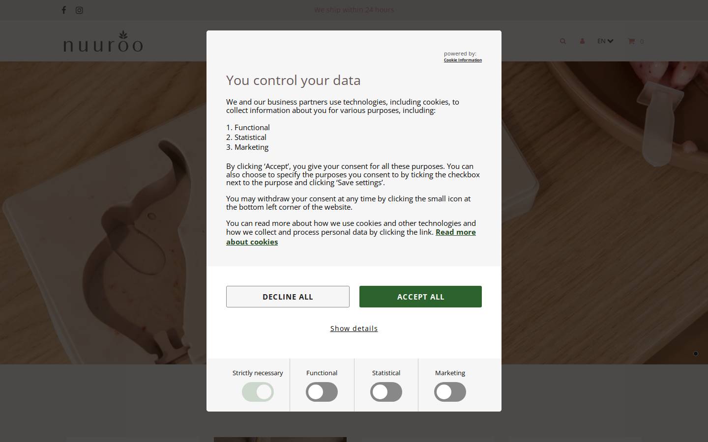 Nuuroo homepage screenshot