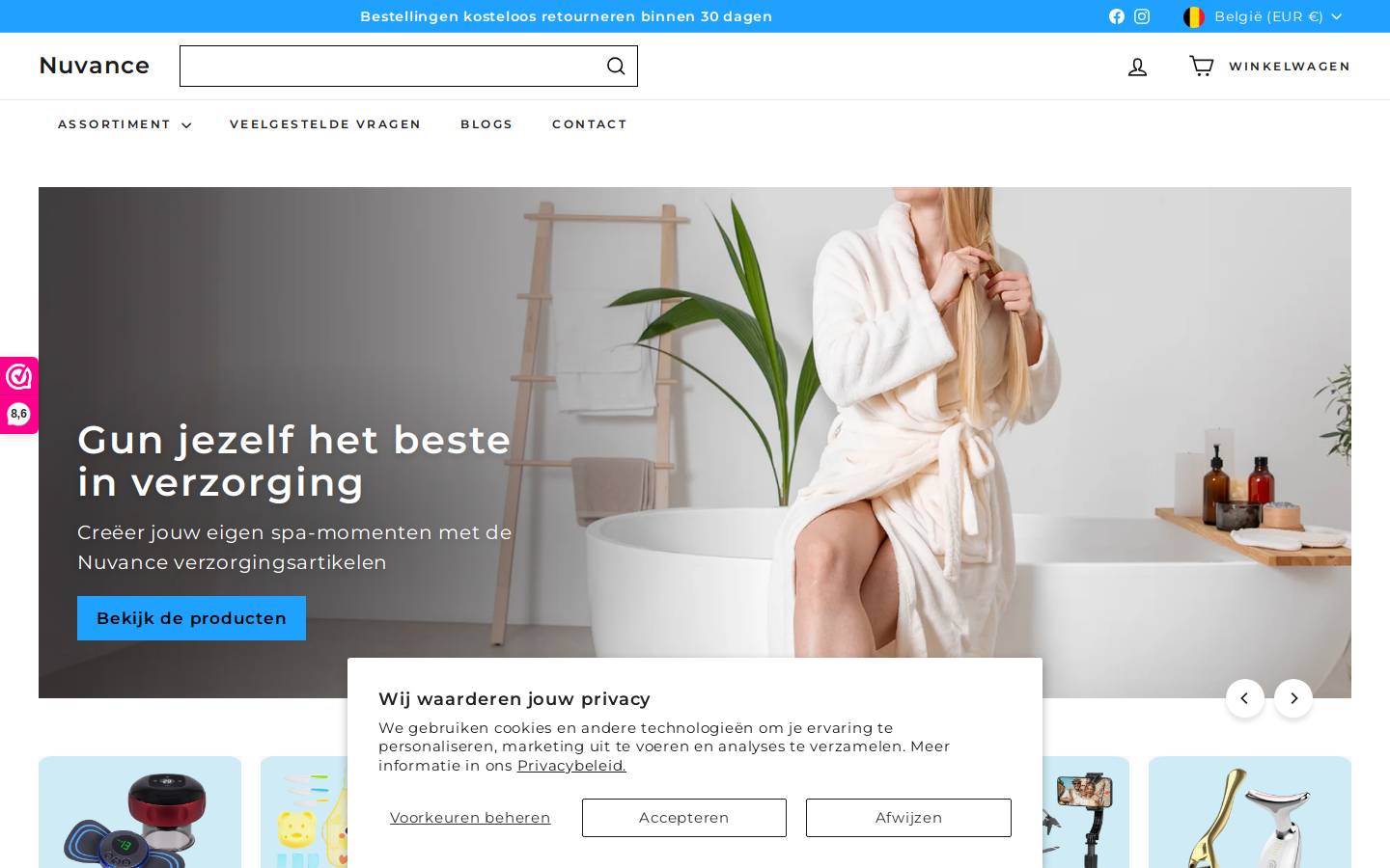 nuvance.be homepage screenshot