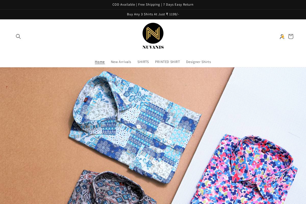 nuvanis.in homepage screenshot