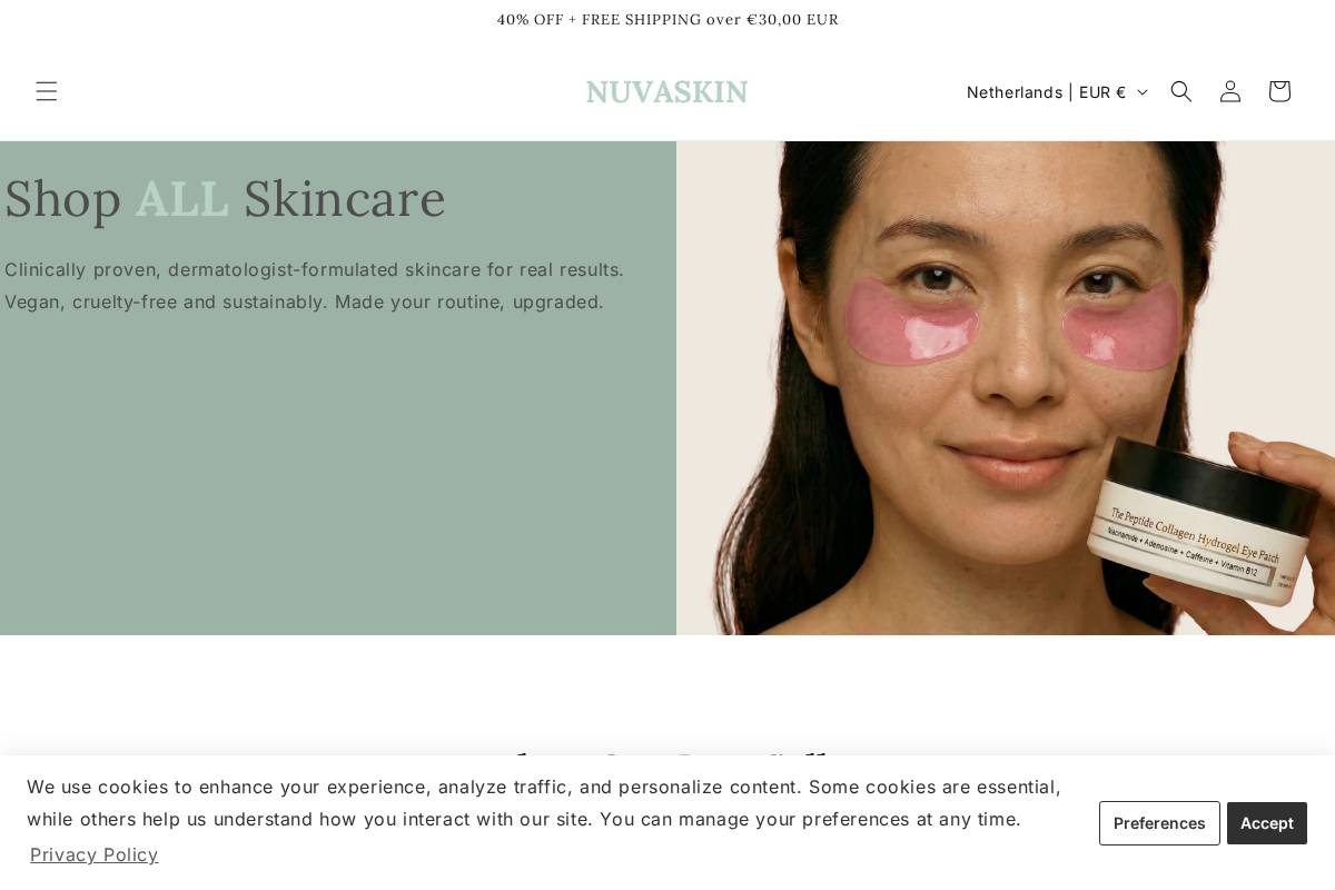 Nuvaskin homepage screenshot