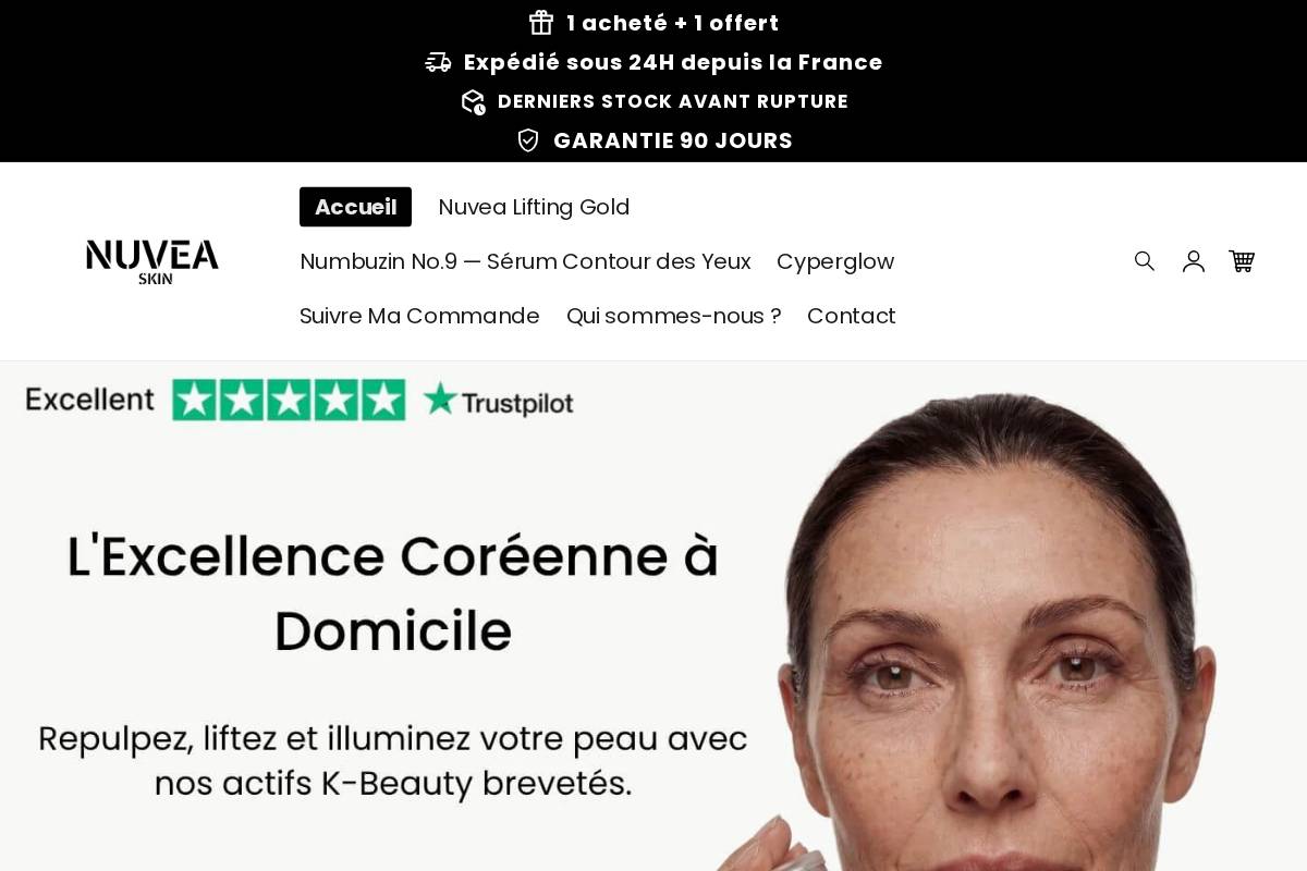 nuveaskin.fr homepage screenshot