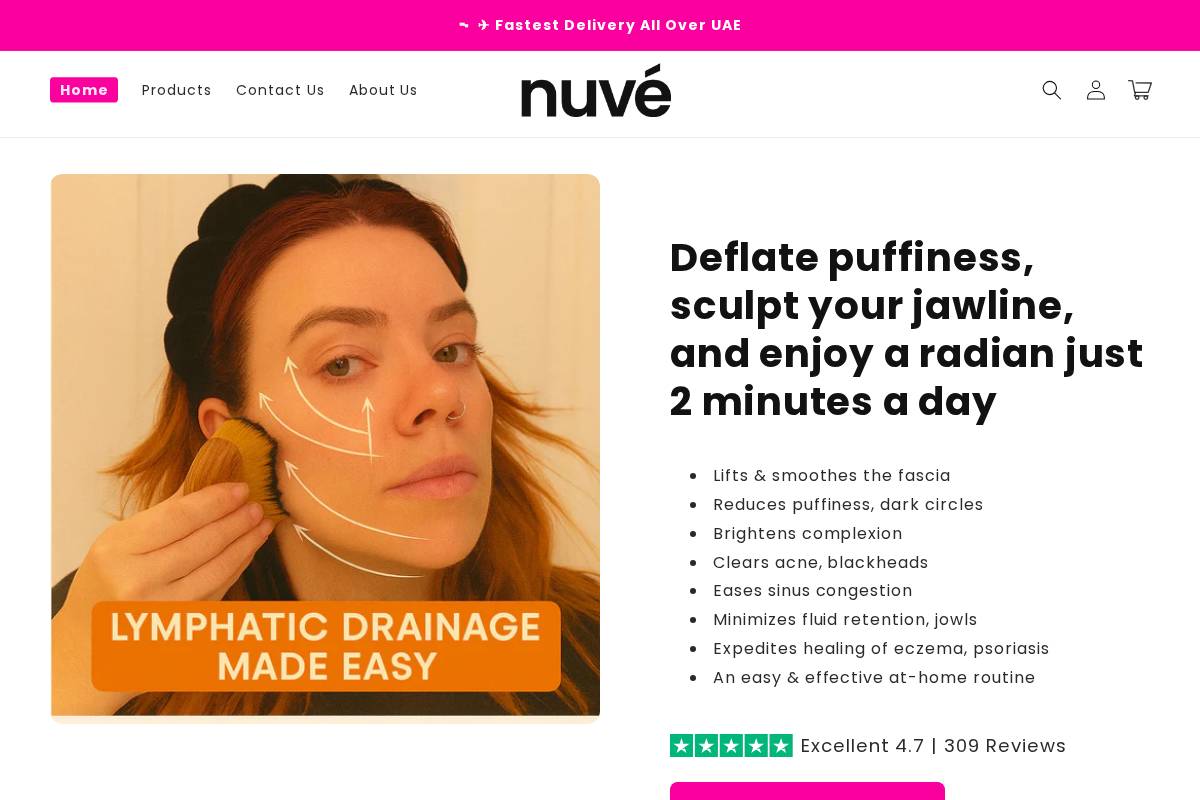 Nuvé homepage screenshot