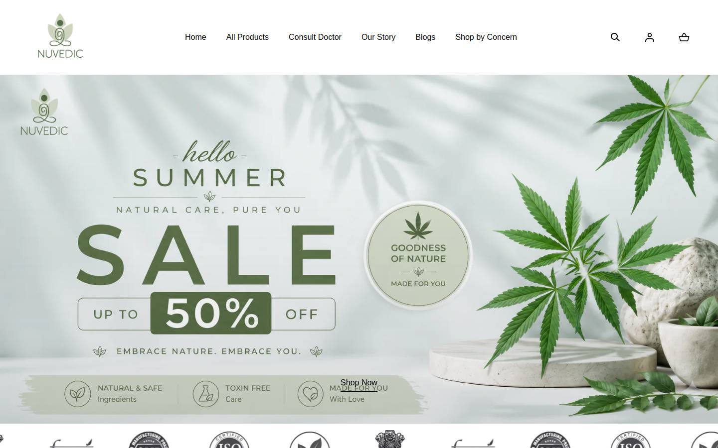 nuvedic.com homepage screenshot