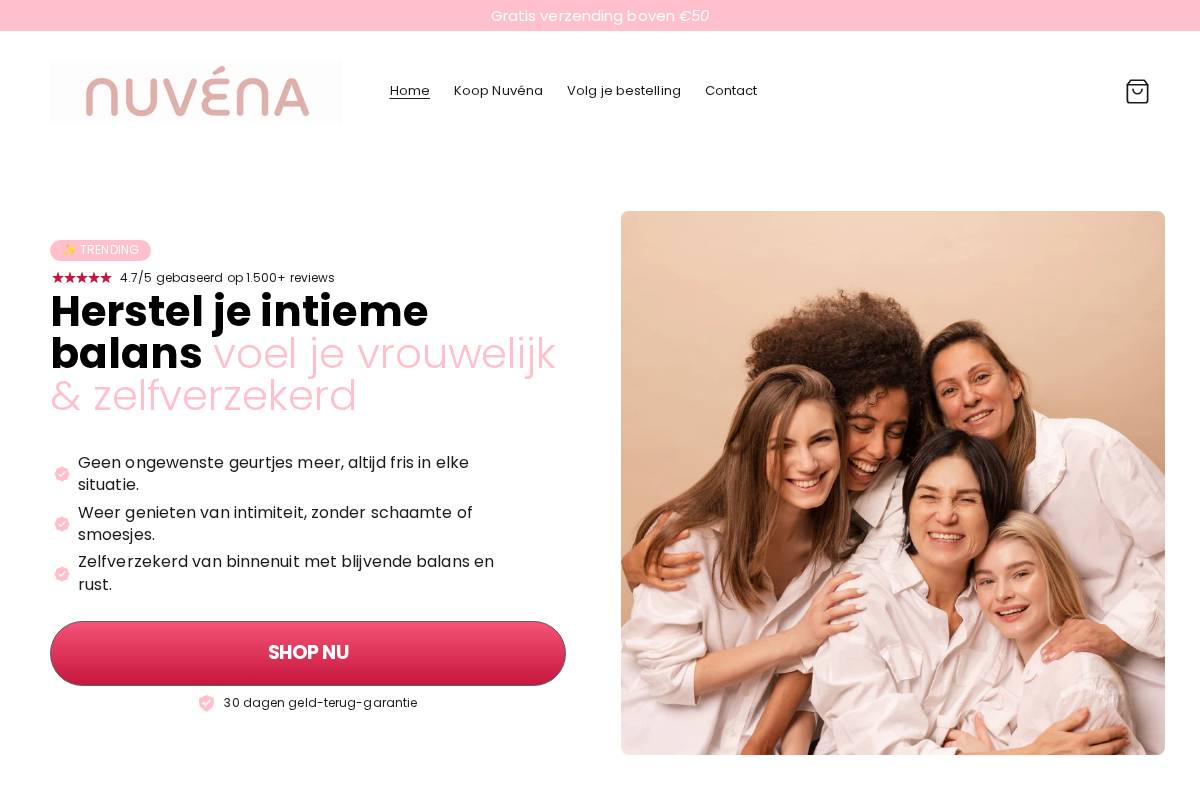 Nuvéna Naturals homepage screenshot