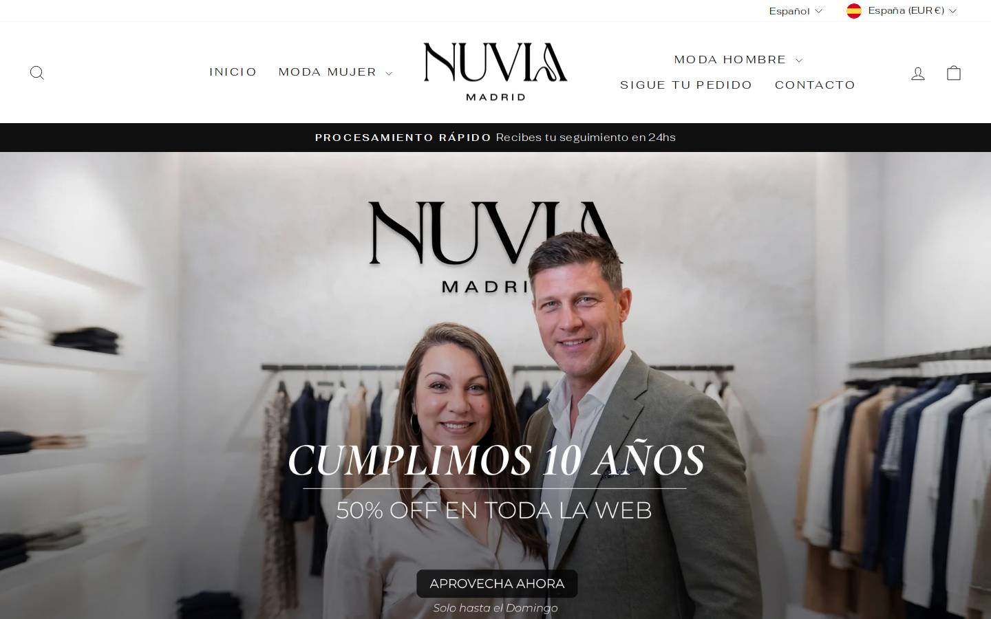 nuvia-madrid.com homepage screenshot