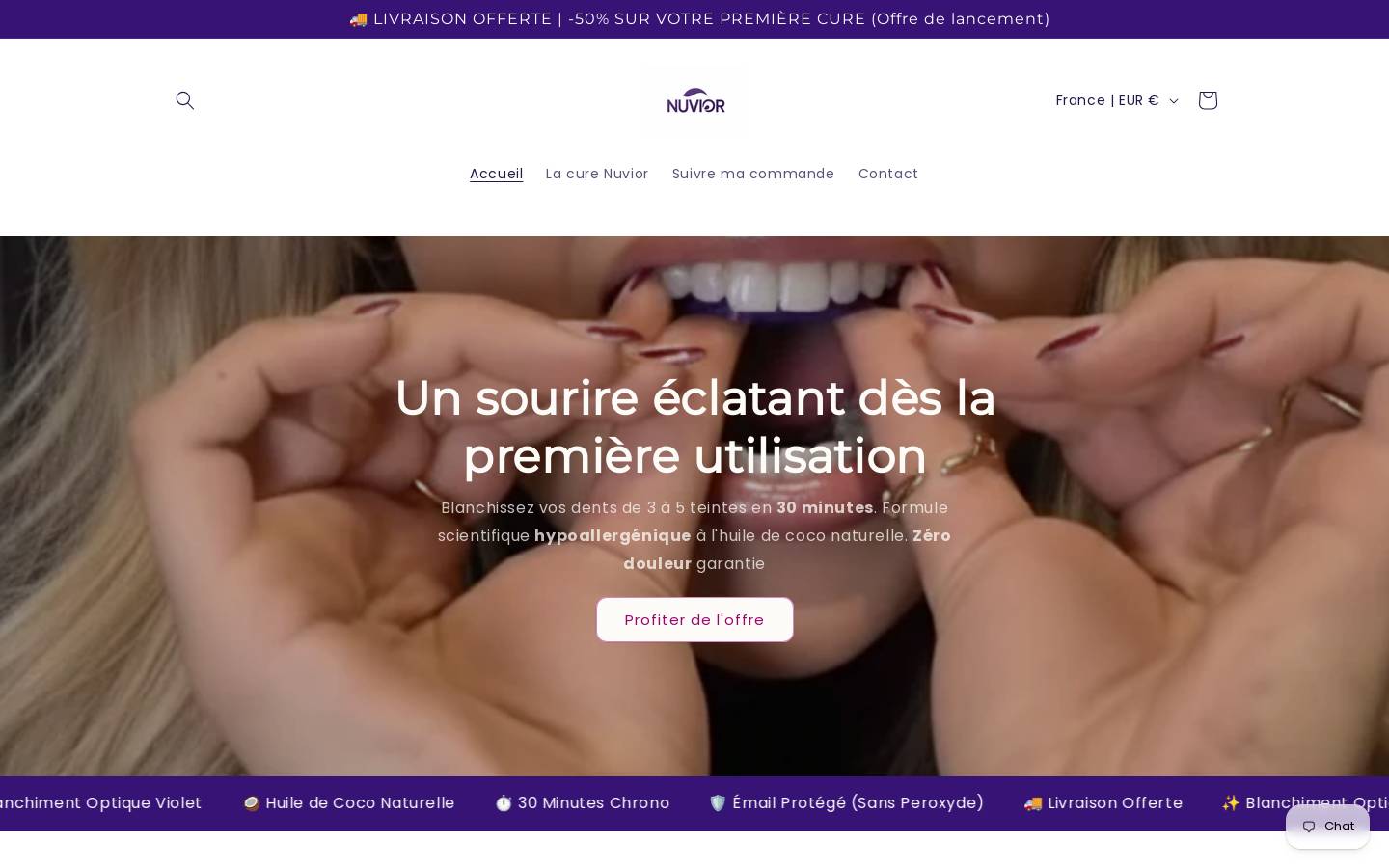 nuvior.fr homepage screenshot