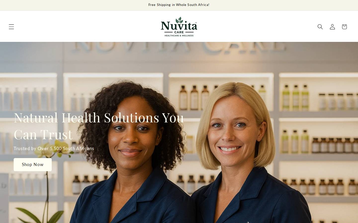 Nuvita Care homepage screenshot