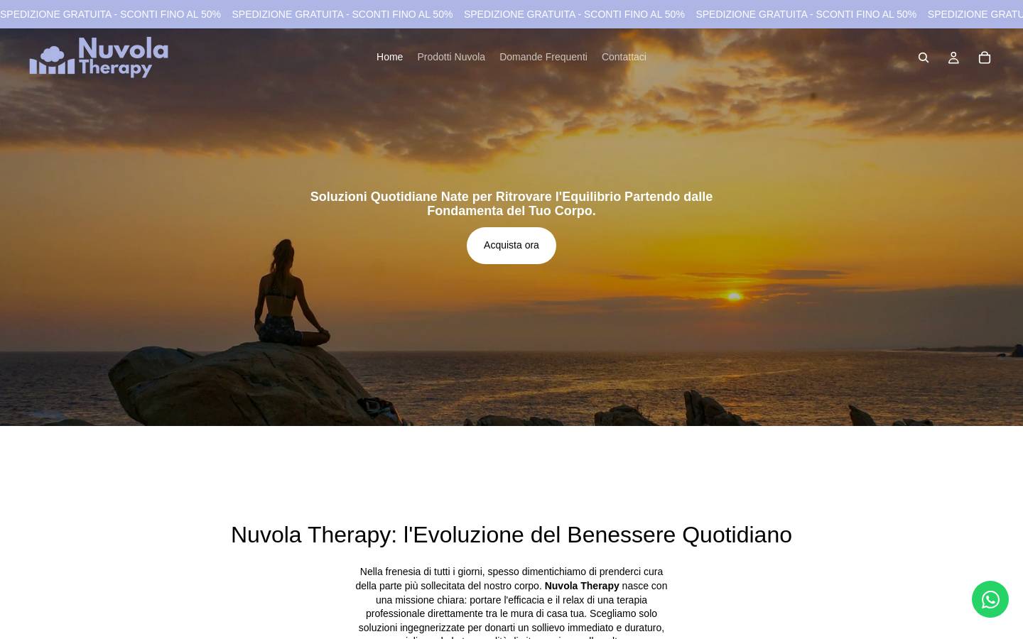 nuvolatherapy.com homepage screenshot