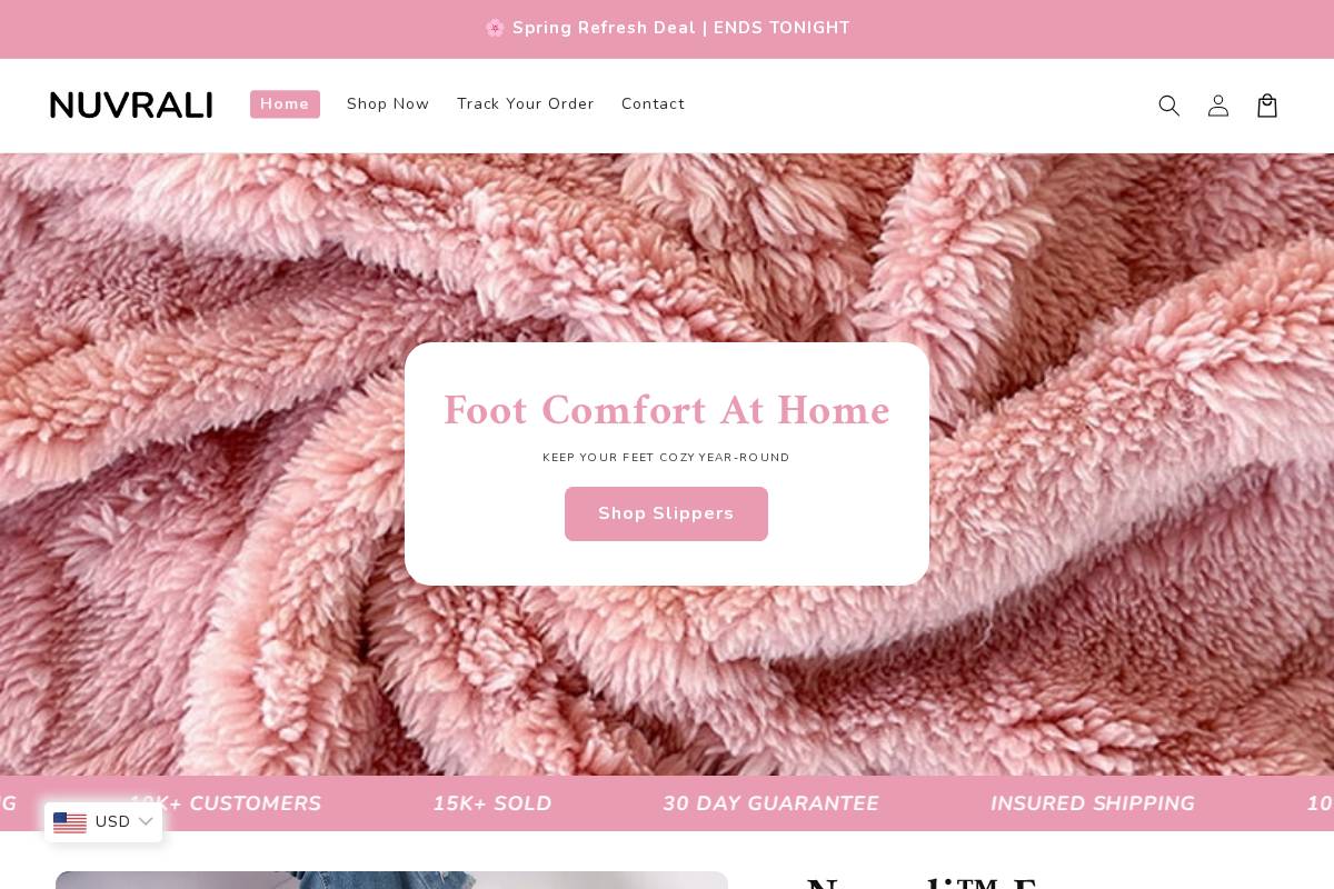 nuvrali.store homepage screenshot