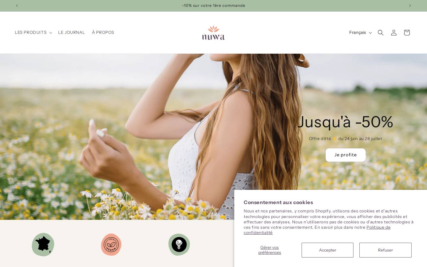 Nuwanature homepage screenshot