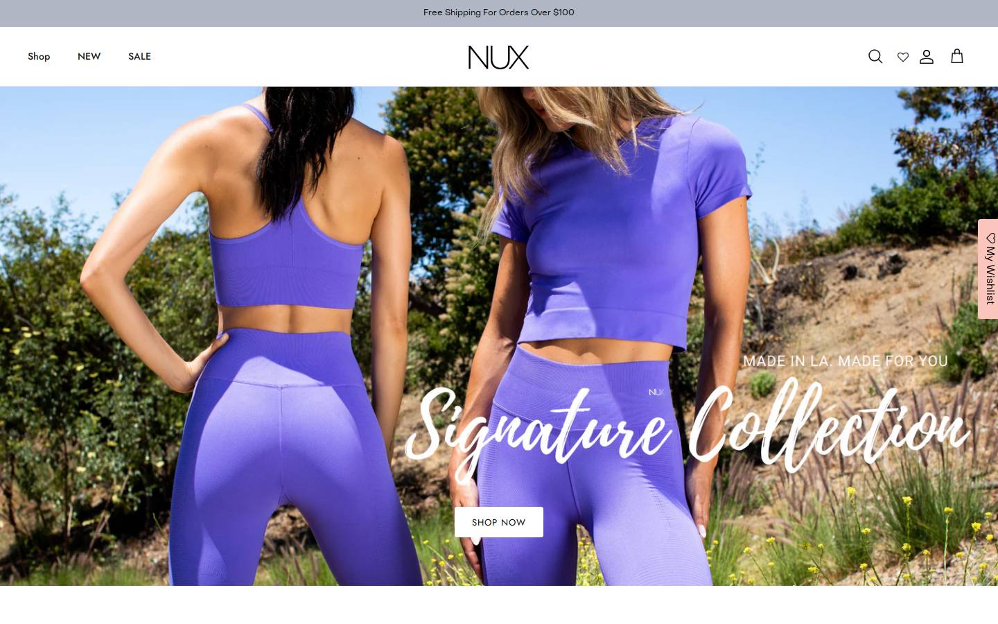 NUX homepage screenshot