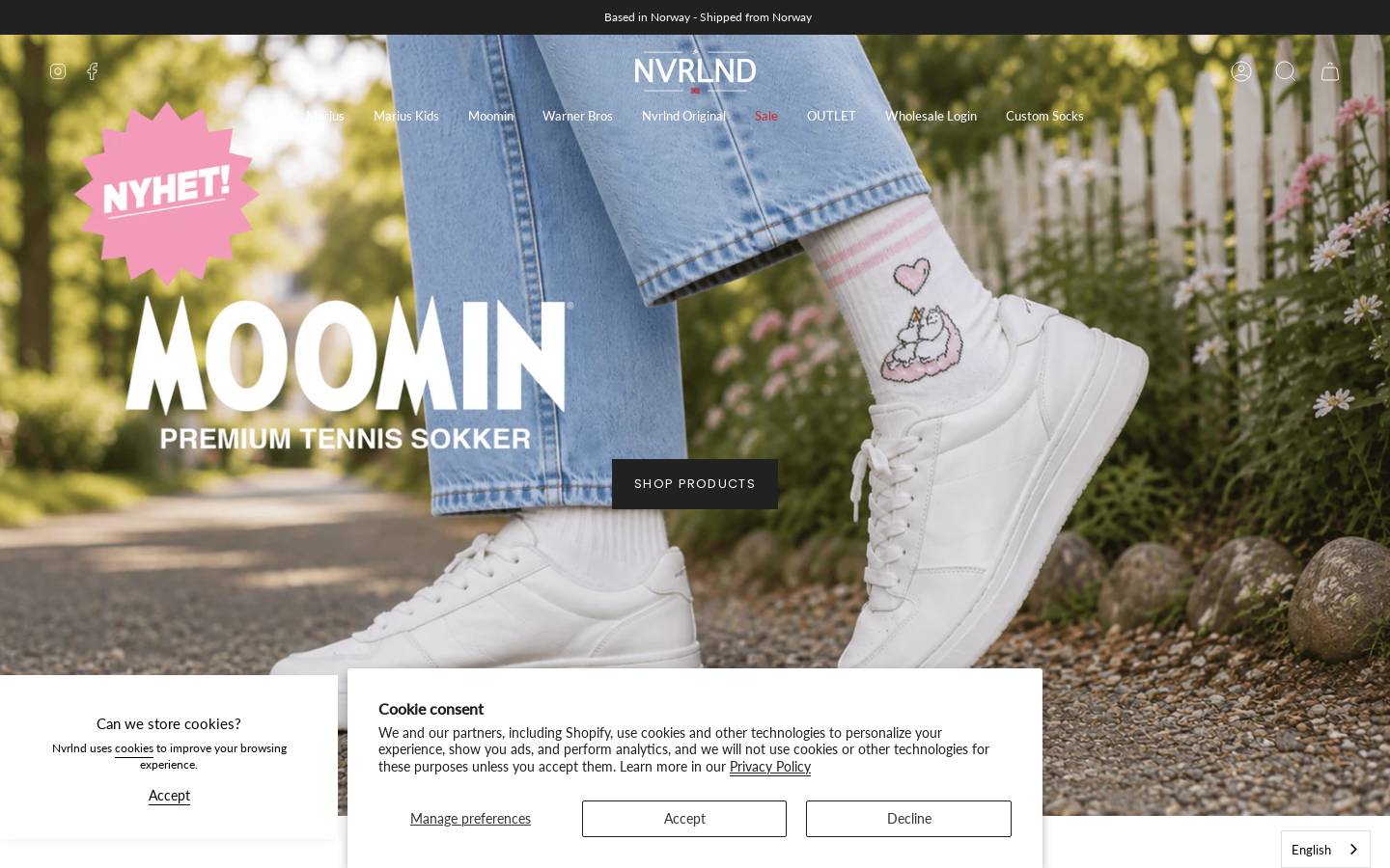 nvrlndapparel.com homepage screenshot