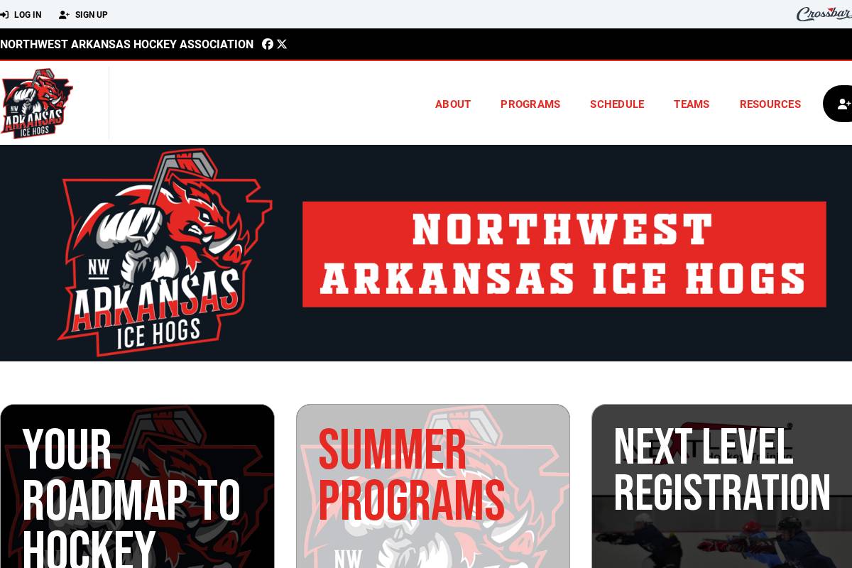 nwahockey.com homepage screenshot