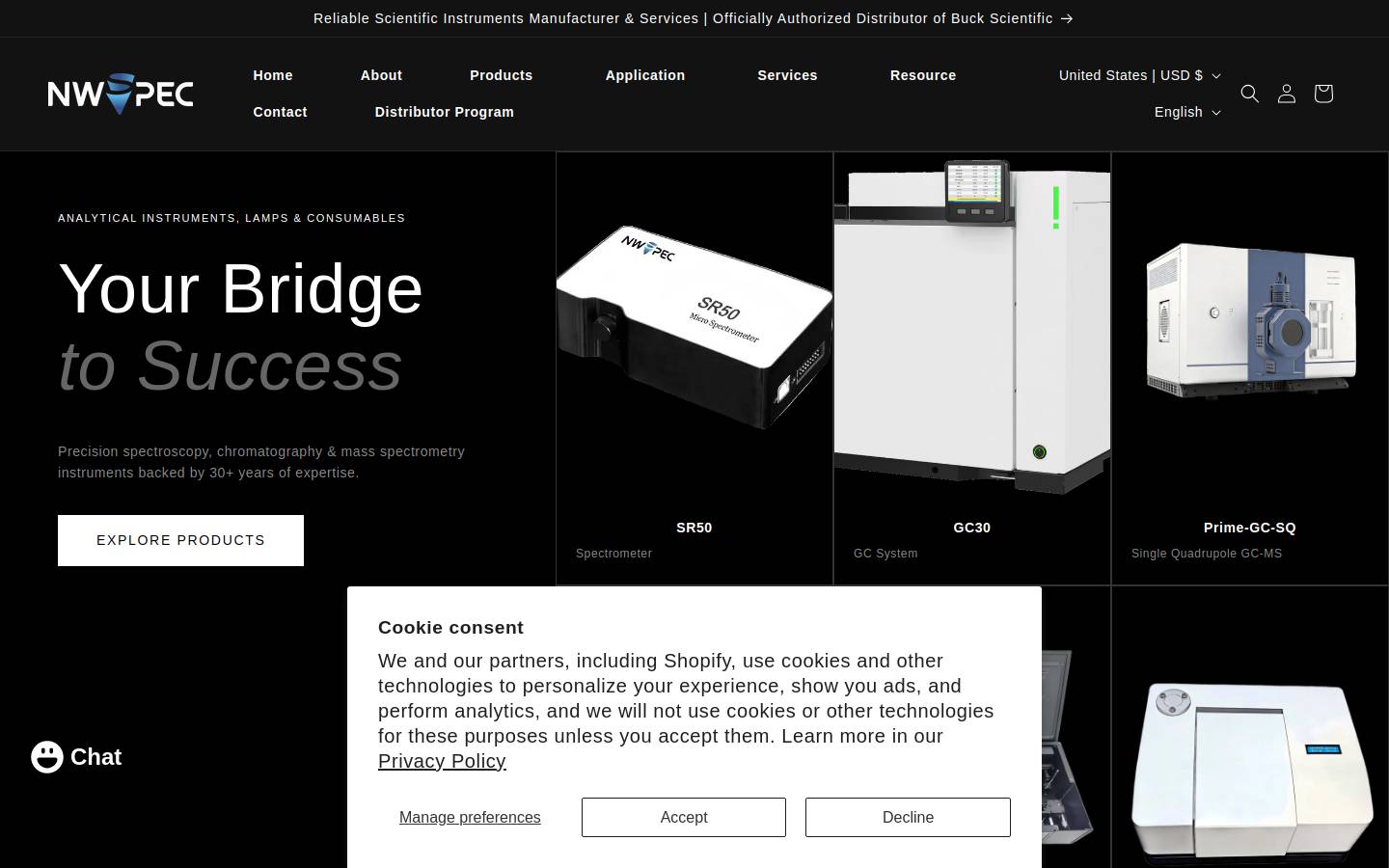 nwspec.com homepage screenshot