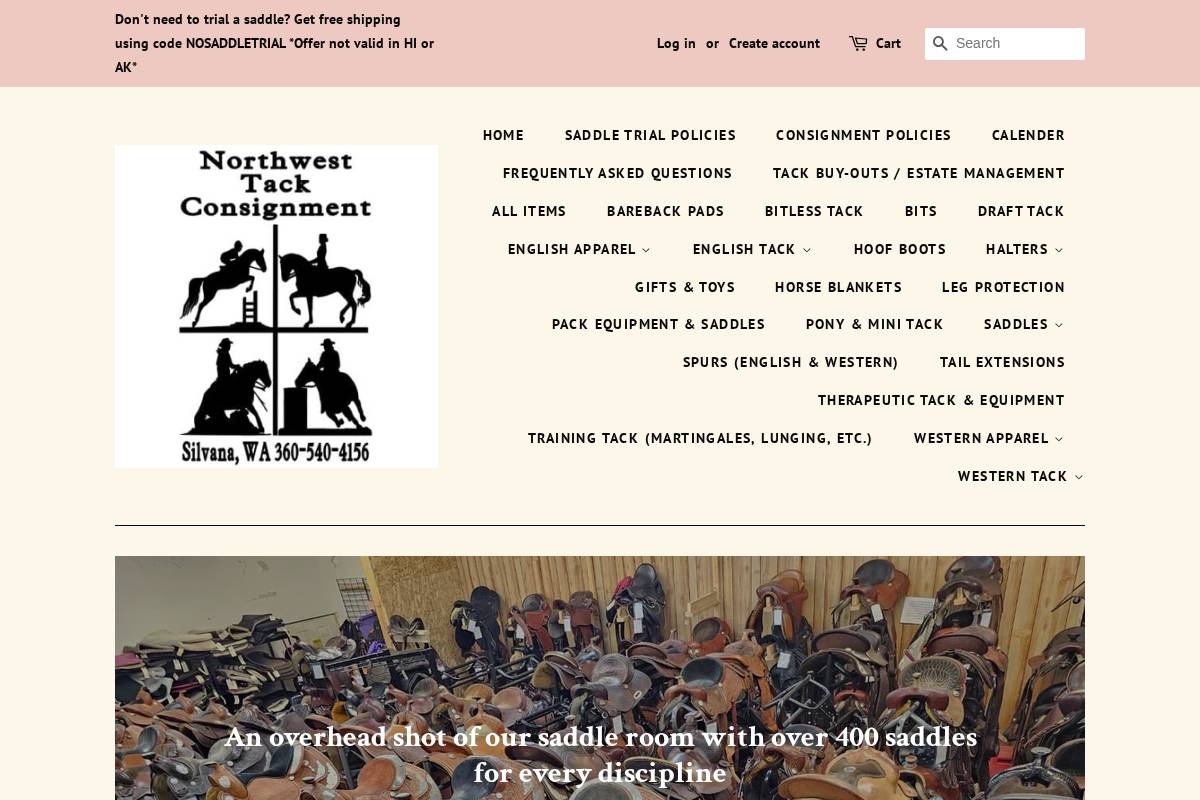 nwtackconsignment.com homepage screenshot