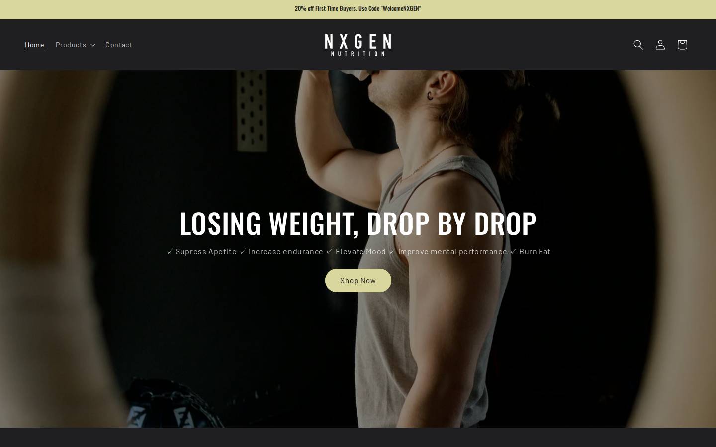 nxgendietdrops.com homepage screenshot