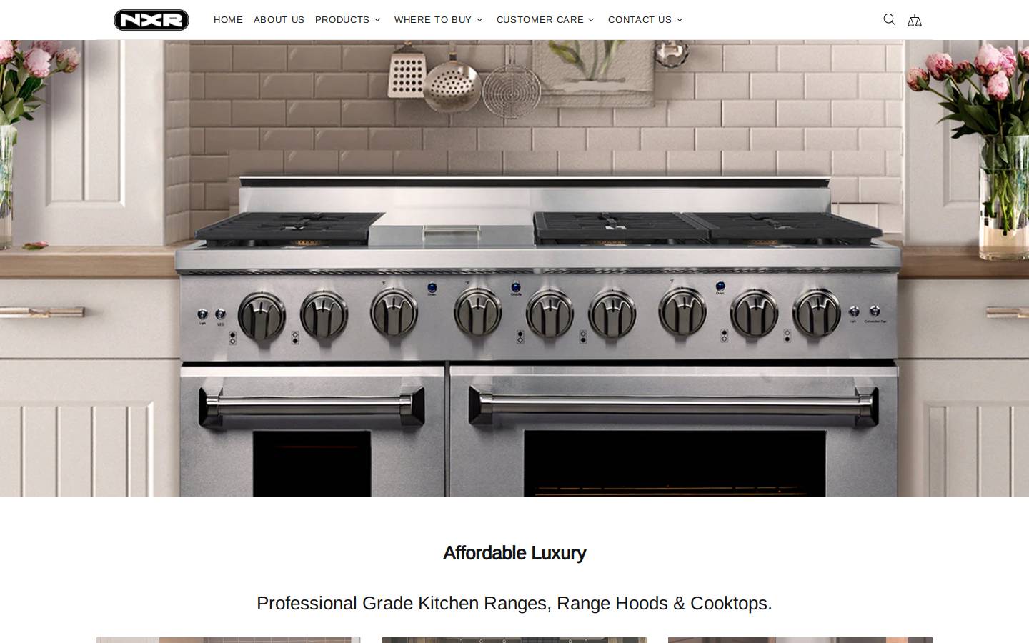 nxrproducts.com homepage screenshot
