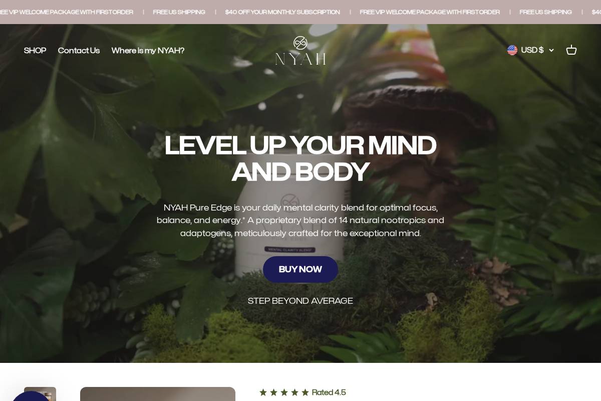 nyahco.com homepage screenshot