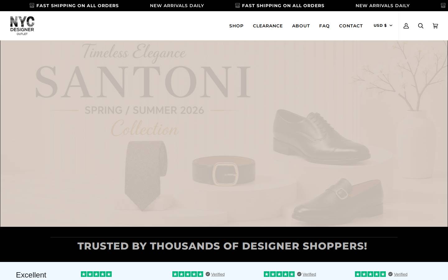 NYC Designer Outlet homepage screenshot