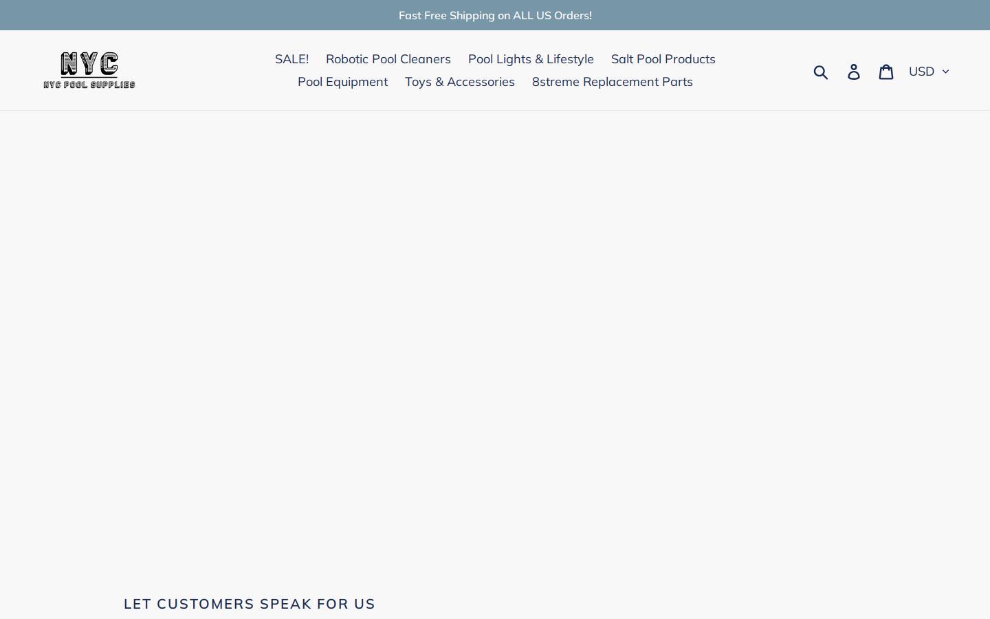 nycpoolsupplies.com homepage screenshot