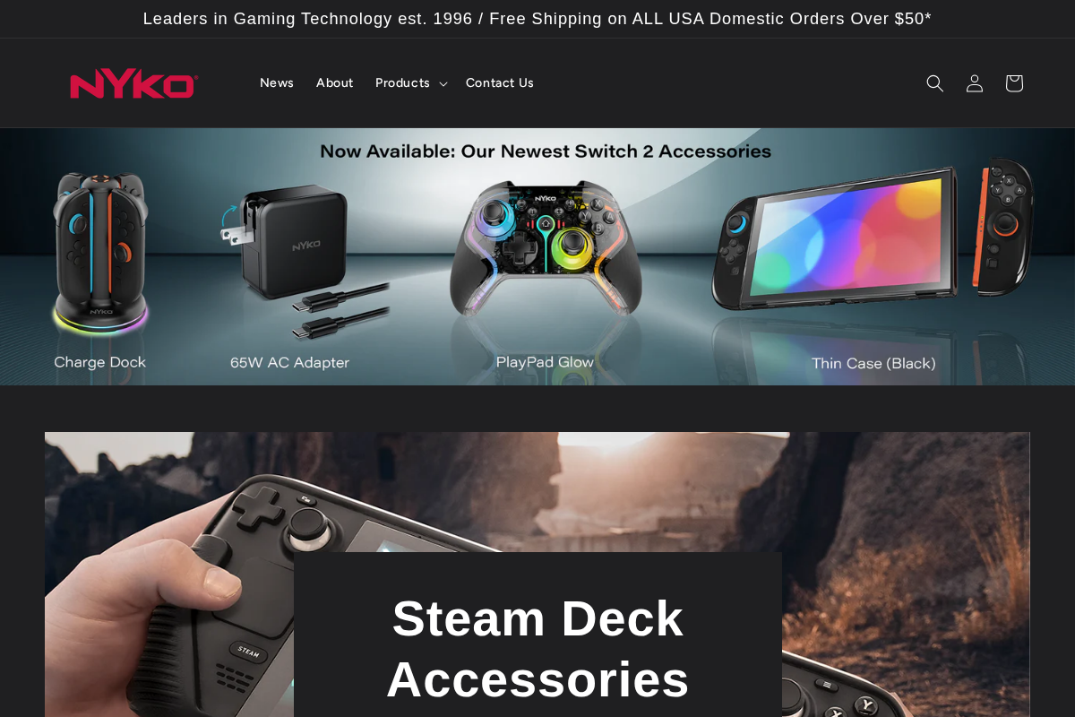 Nyko Technologies homepage screenshot