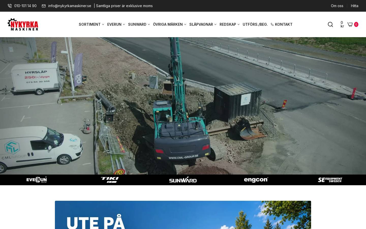 nykyrkamaskiner.se homepage screenshot