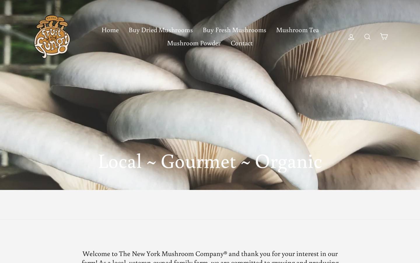 nymushroomcompany.com homepage screenshot