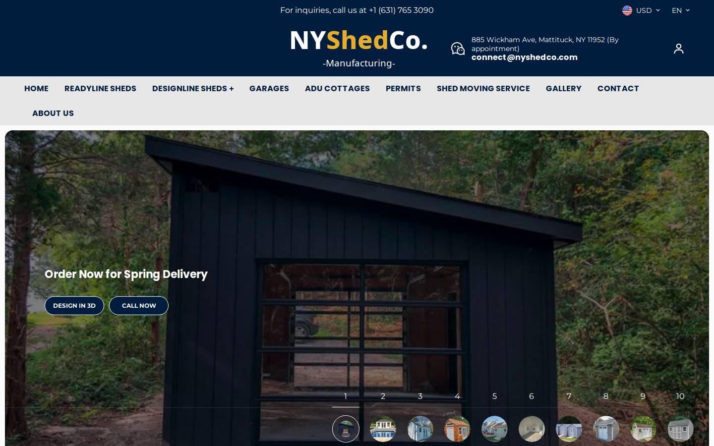nyshedco.com homepage screenshot